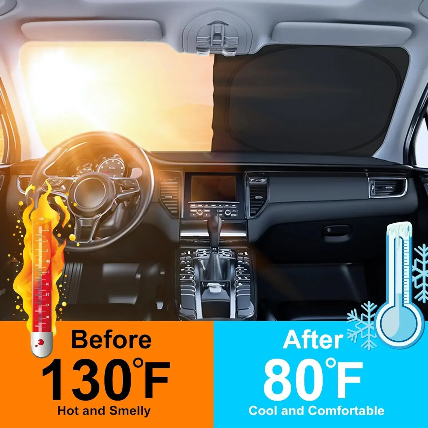 Pare-soleil de voiture pour pa - Windshield Sun Shade avis et prix